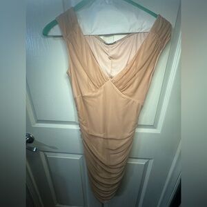 Fashion Nova Elegant Tan Sleeveless Dress